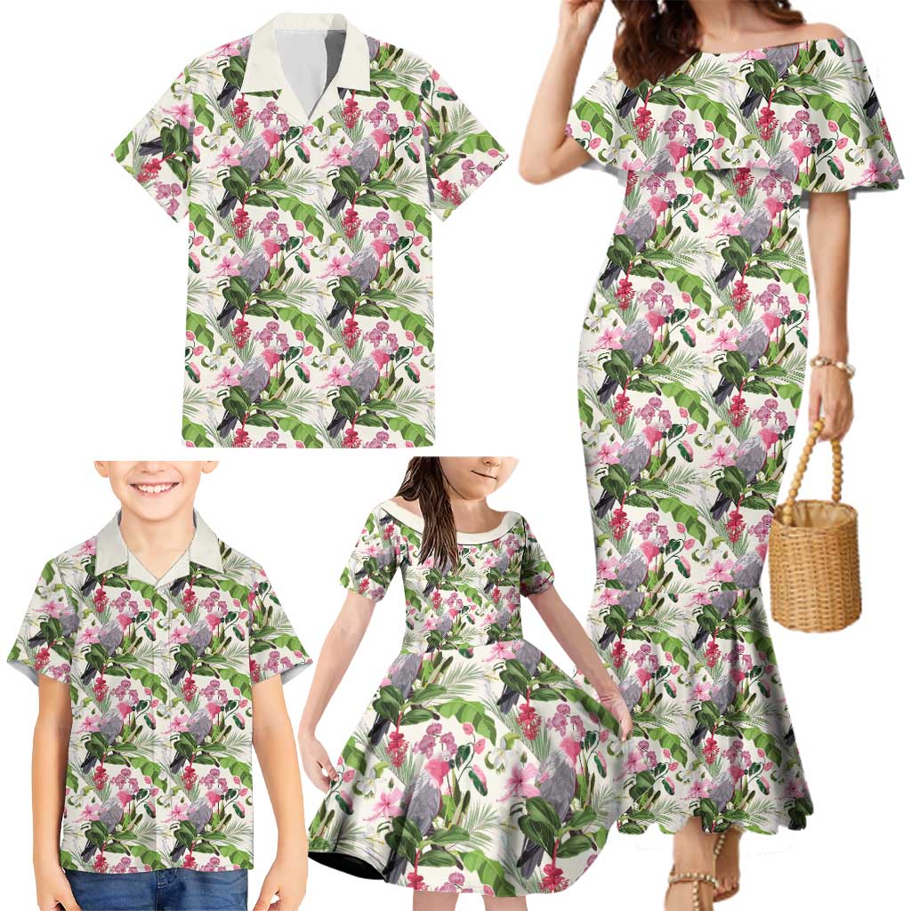 Aussie Pink Cockatoo Flowers Seamless Pattern Family Matching Mermaid Dress and Hawaiian Shirt - Aussie Hoodie