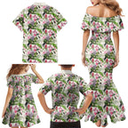 Aussie Pink Cockatoo Flowers Seamless Pattern Family Matching Mermaid Dress and Hawaiian Shirt - Aussie Hoodie
