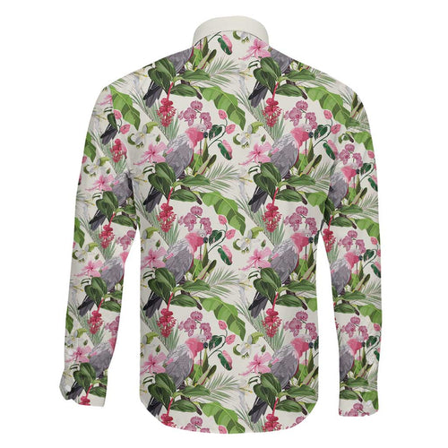 Aussie Pink Cockatoo Flowers Seamless Pattern Family Matching Off Shoulder Maxi Dress and Hawaiian Shirt - Aussie Hoodie