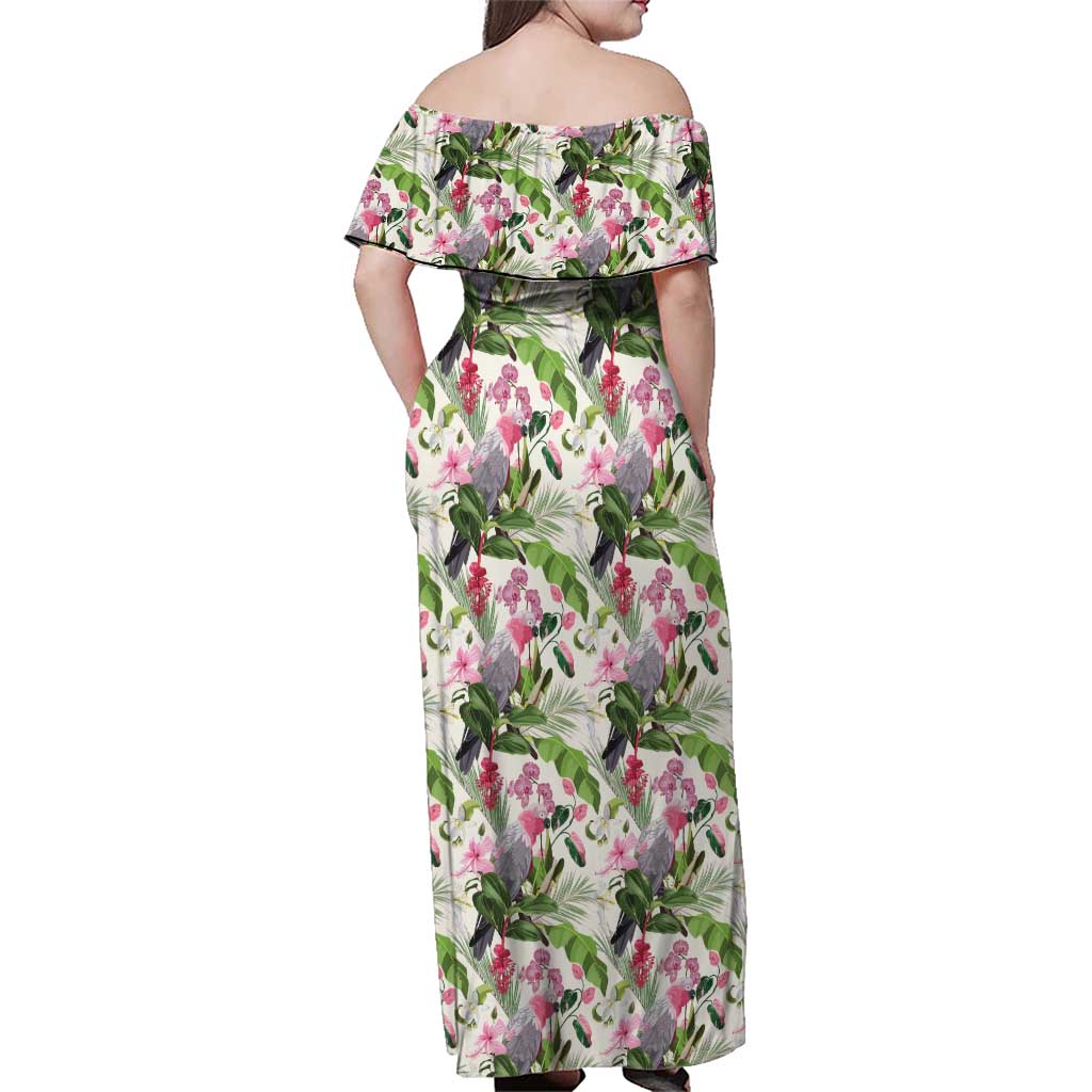 Aussie Pink Cockatoo Flowers Seamless Pattern Family Matching Off Shoulder Maxi Dress and Hawaiian Shirt - Aussie Hoodie