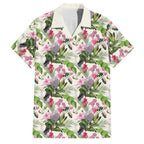 Aussie Pink Cockatoo Flowers Seamless Pattern Family Matching Off Shoulder Short Dress and Hawaiian Shirt - Aussie Hoodie
