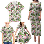 Aussie Pink Cockatoo Flowers Seamless Pattern Family Matching Puletasi and Hawaiian Shirt - Aussie Hoodie