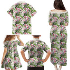 Aussie Pink Cockatoo Flowers Seamless Pattern Family Matching Puletasi and Hawaiian Shirt - Aussie Hoodie
