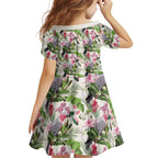 Aussie Pink Cockatoo Flowers Seamless Pattern Family Matching Short Sleeve Bodycon Dress and Hawaiian Shirt - Aussie Hoodie