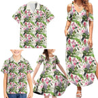 Aussie Pink Cockatoo Flowers Seamless Pattern Family Matching Summer Maxi Dress and Hawaiian Shirt - Aussie Hoodie