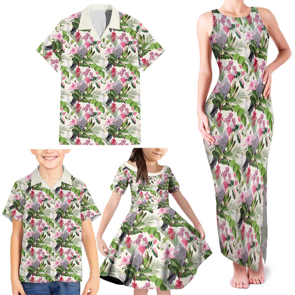 Aussie Pink Cockatoo Flowers Seamless Pattern Family Matching Tank Maxi Dress and Hawaiian Shirt - Aussie Hoodie