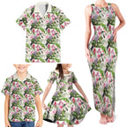 Aussie Pink Cockatoo Flowers Seamless Pattern Family Matching Tank Maxi Dress and Hawaiian Shirt - Aussie Hoodie