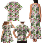 Aussie Pink Cockatoo Flowers Seamless Pattern Family Matching Tank Maxi Dress and Hawaiian Shirt - Aussie Hoodie