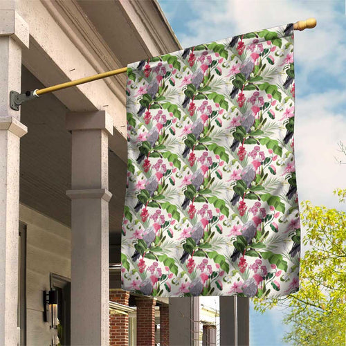 Aussie Pink Cockatoo Flowers Seamless Pattern Garden Flag - Aussie Hoodie