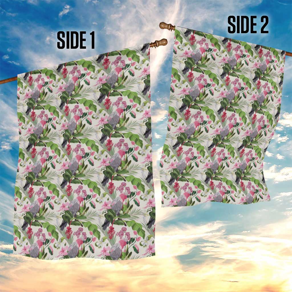 Aussie Pink Cockatoo Flowers Seamless Pattern Garden Flag - Aussie Hoodie