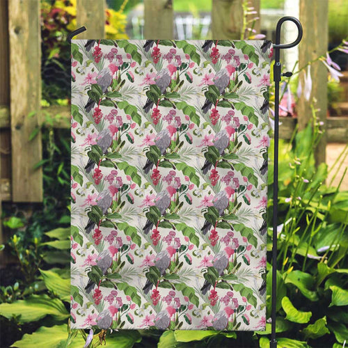 Aussie Pink Cockatoo Flowers Seamless Pattern Garden Flag - Aussie Hoodie
