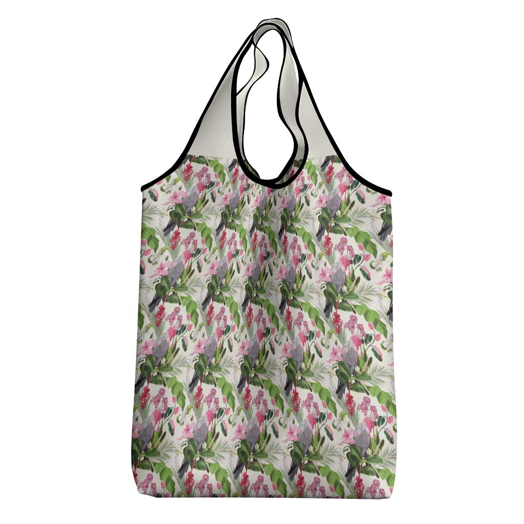 Aussie Pink Cockatoo Flowers Seamless Pattern Grocery Bag - Aussie Hoodie