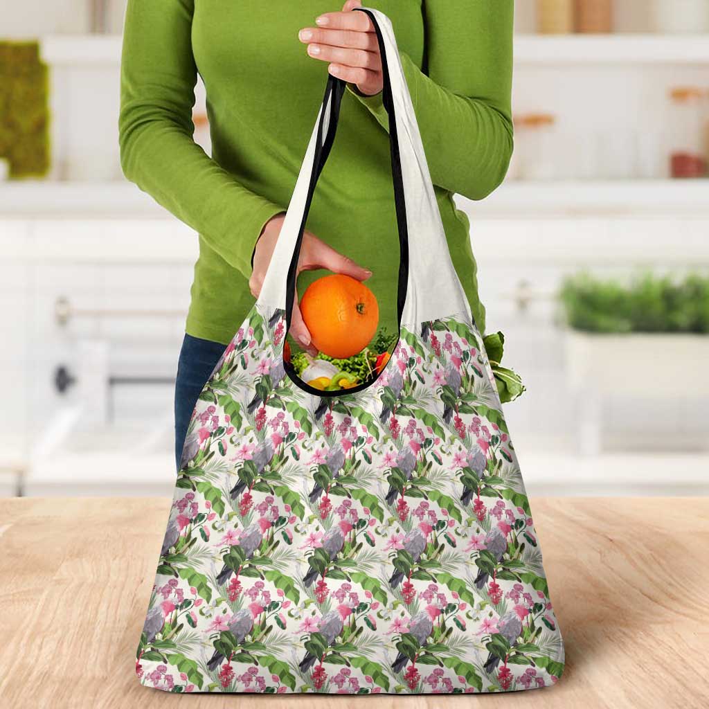 Aussie Pink Cockatoo Flowers Seamless Pattern Grocery Bag - Aussie Hoodie