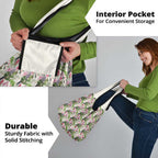 Aussie Pink Cockatoo Flowers Seamless Pattern Grocery Bag - Aussie Hoodie
