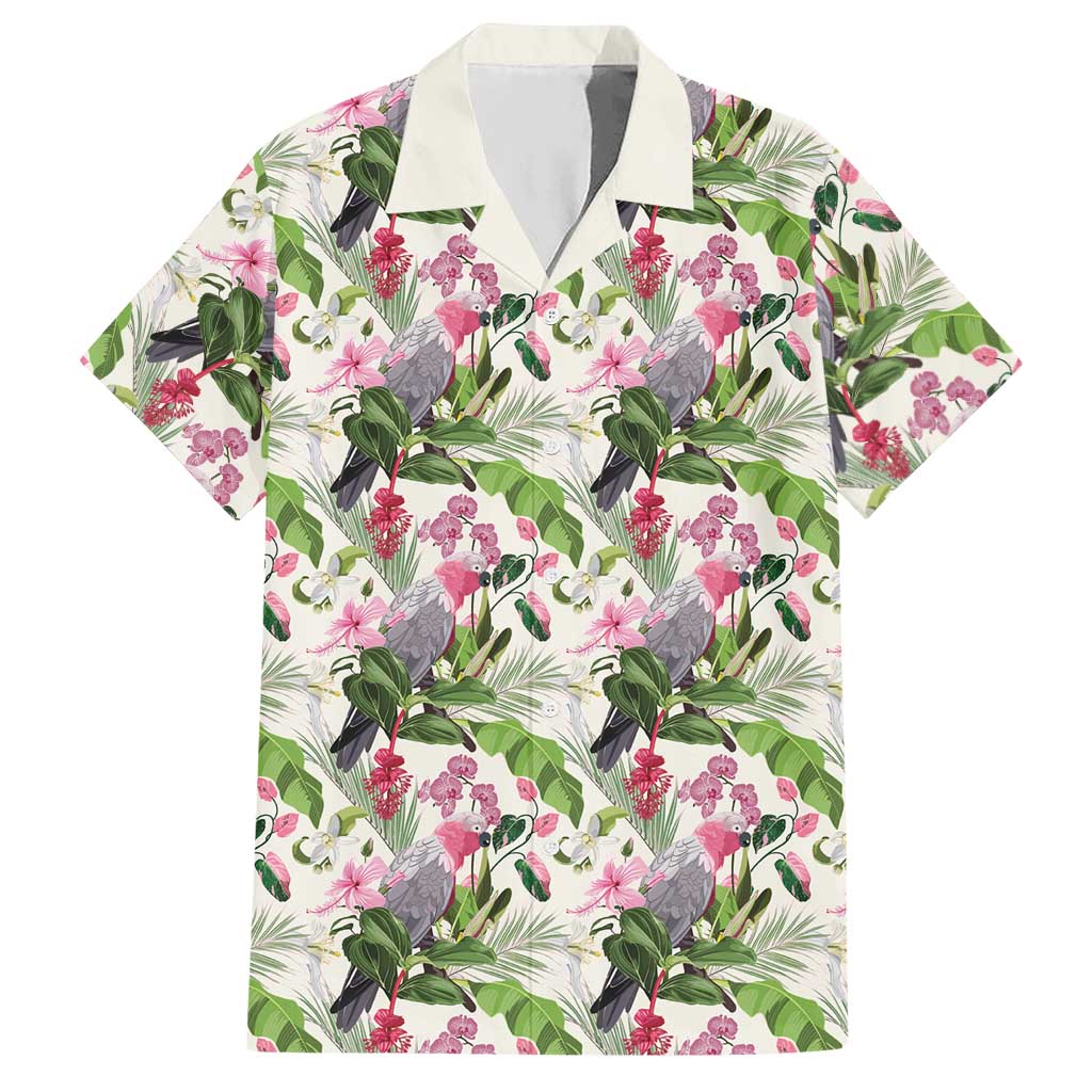 Aussie Pink Cockatoo Flowers Seamless Pattern Hawaiian Shirt - Aussie Hoodie