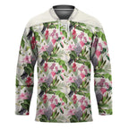 Aussie Pink Cockatoo Flowers Seamless Pattern Hockey Jersey - Aussie Hoodie