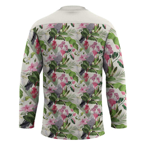 Aussie Pink Cockatoo Flowers Seamless Pattern Hockey Jersey - Aussie Hoodie