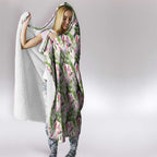 Aussie Pink Cockatoo Flowers Seamless Pattern Hooded Blanket - Aussie Hoodie