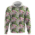 Aussie Pink Cockatoo Flowers Seamless Pattern Hoodie - Aussie Hoodie