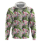 Aussie Pink Cockatoo Flowers Seamless Pattern Hoodie - Aussie Hoodie