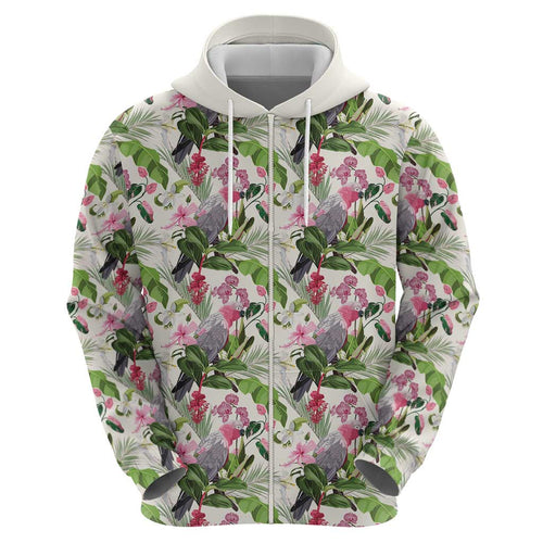 Aussie Pink Cockatoo Flowers Seamless Pattern Hoodie - Aussie Hoodie