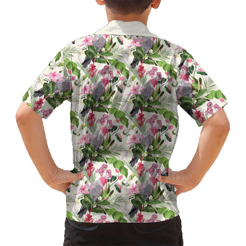 Aussie Pink Cockatoo Flowers Seamless Pattern Kid Hawaiian Shirt - Aussie Hoodie