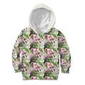 Aussie Pink Cockatoo Flowers Seamless Pattern Kid Hoodie - Aussie Hoodie
