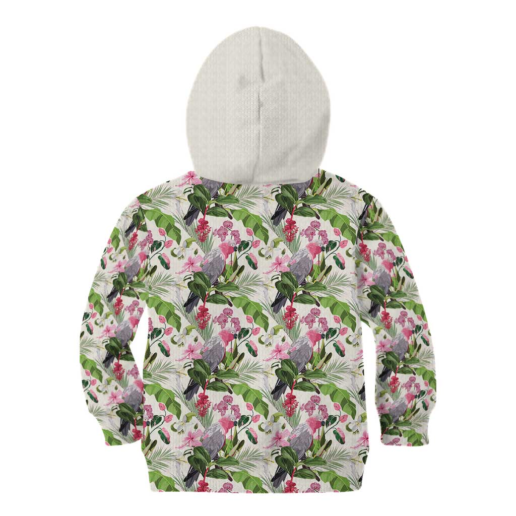 Aussie Pink Cockatoo Flowers Seamless Pattern Kid Hoodie - Aussie Hoodie