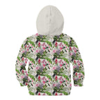 Aussie Pink Cockatoo Flowers Seamless Pattern Kid Hoodie - Aussie Hoodie