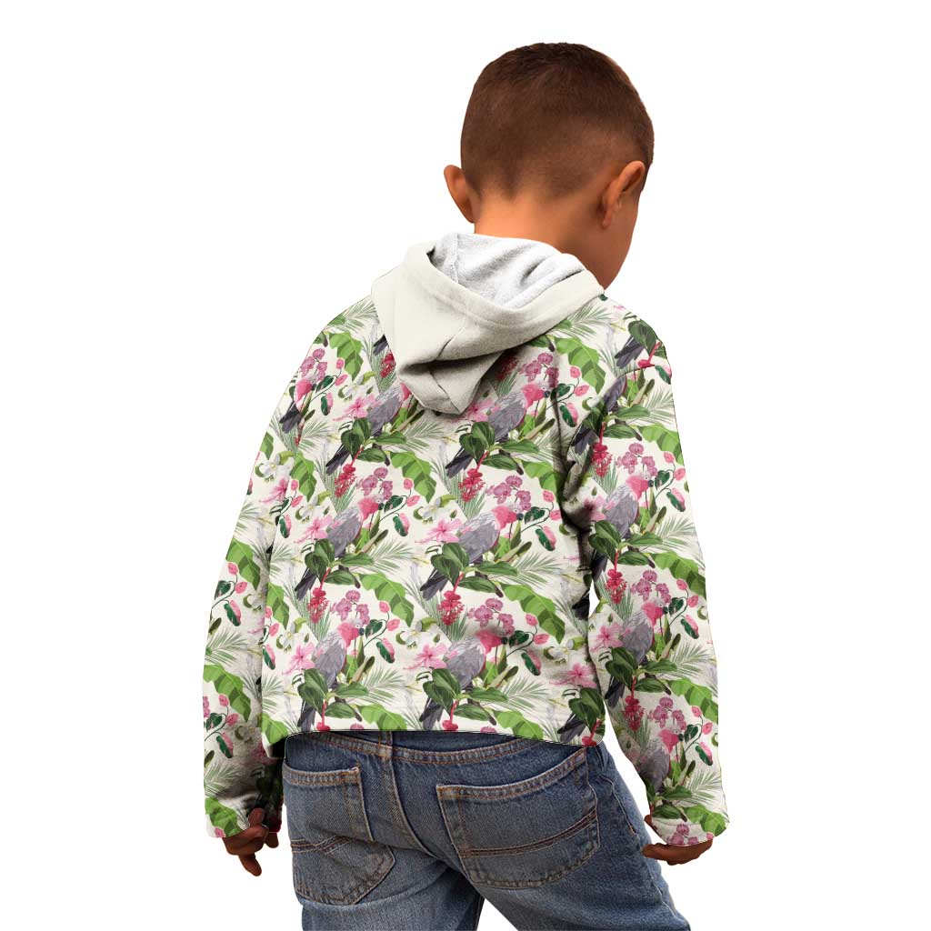 Aussie Pink Cockatoo Flowers Seamless Pattern Kid Hoodie - Aussie Hoodie