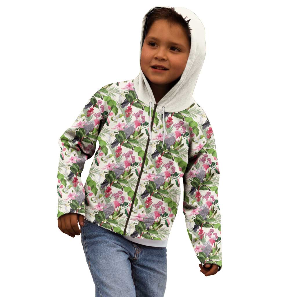 Aussie Pink Cockatoo Flowers Seamless Pattern Kid Hoodie - Aussie Hoodie