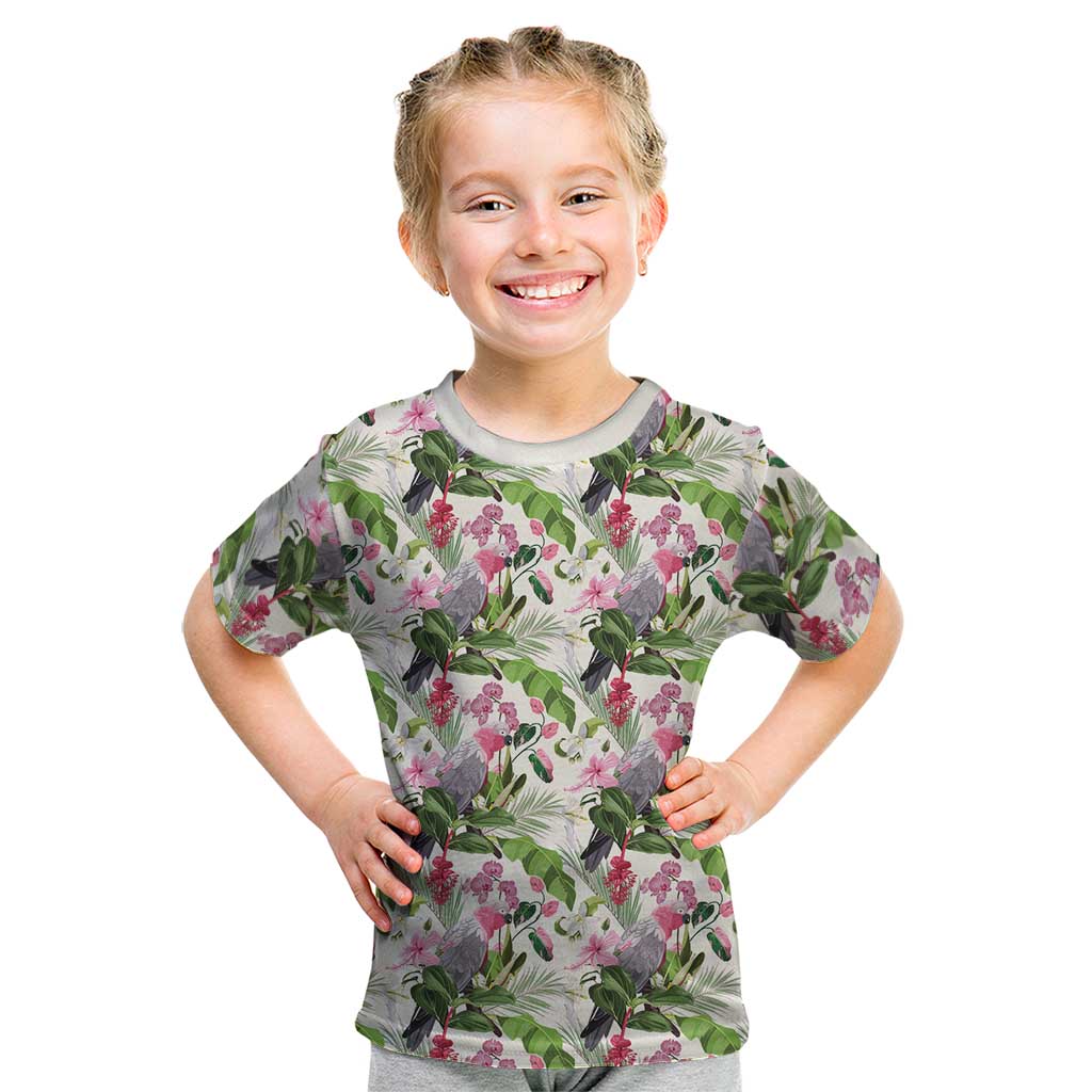 Aussie Pink Cockatoo Flowers Seamless Pattern Kid T Shirt - Aussie Hoodie