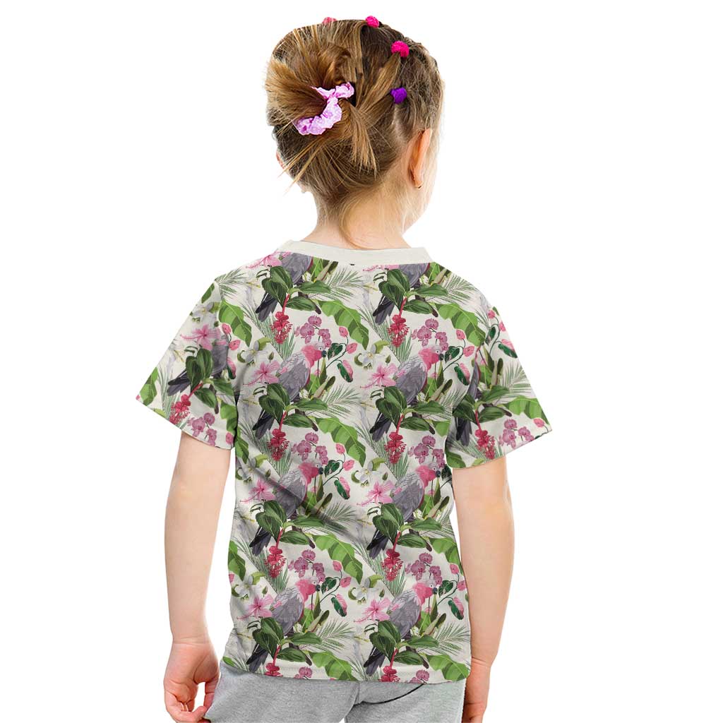 Aussie Pink Cockatoo Flowers Seamless Pattern Kid T Shirt - Aussie Hoodie