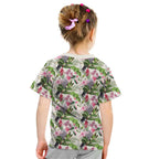 Aussie Pink Cockatoo Flowers Seamless Pattern Kid T Shirt - Aussie Hoodie
