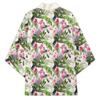 Aussie Pink Cockatoo Flowers Seamless Pattern Kimono - Aussie Hoodie