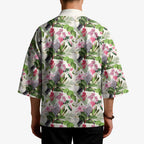Aussie Pink Cockatoo Flowers Seamless Pattern Kimono - Aussie Hoodie