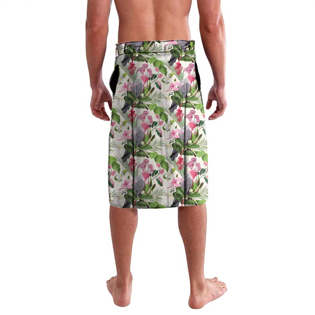 Aussie Pink Cockatoo Flowers Seamless Pattern Lavalava - Aussie Hoodie