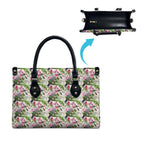 Aussie Pink Cockatoo Flowers Seamless Pattern Leather Bag - Aussie Hoodie