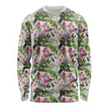 Aussie Pink Cockatoo Flowers Seamless Pattern Long Sleeve Shirt - Aussie Hoodie