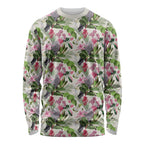 Aussie Pink Cockatoo Flowers Seamless Pattern Long Sleeve Shirt - Aussie Hoodie