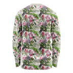 Aussie Pink Cockatoo Flowers Seamless Pattern Long Sleeve Shirt - Aussie Hoodie