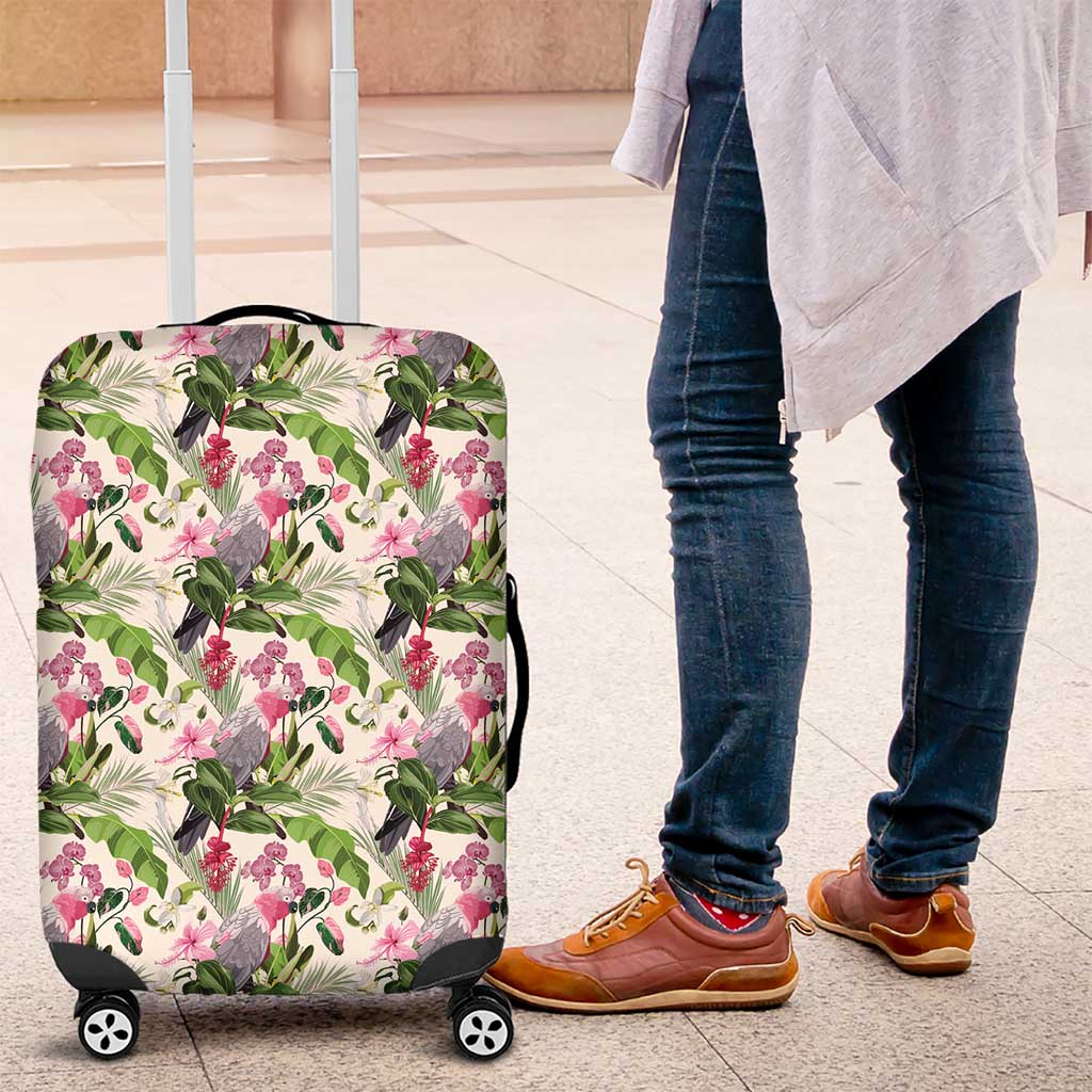 Aussie Pink Cockatoo Flowers Seamless Pattern Luggage Cover - Aussie Hoodie