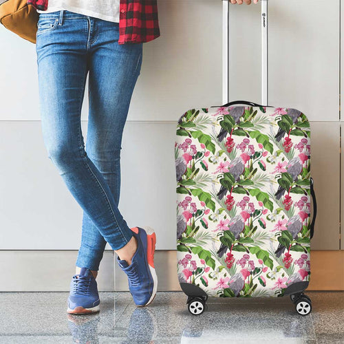 Aussie Pink Cockatoo Flowers Seamless Pattern Luggage Cover - Aussie Hoodie