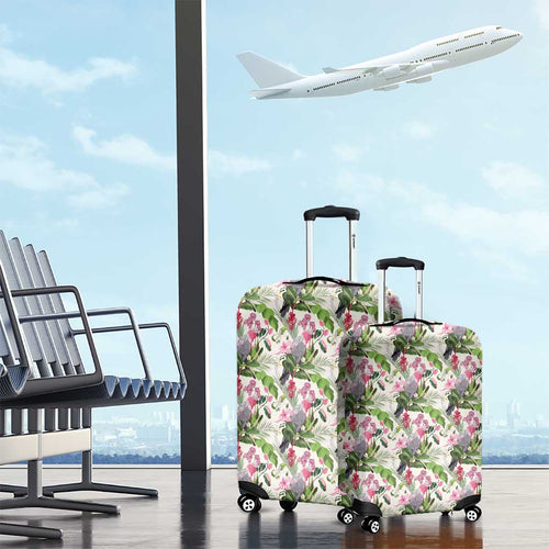 Aussie Pink Cockatoo Flowers Seamless Pattern Luggage Cover - Aussie Hoodie