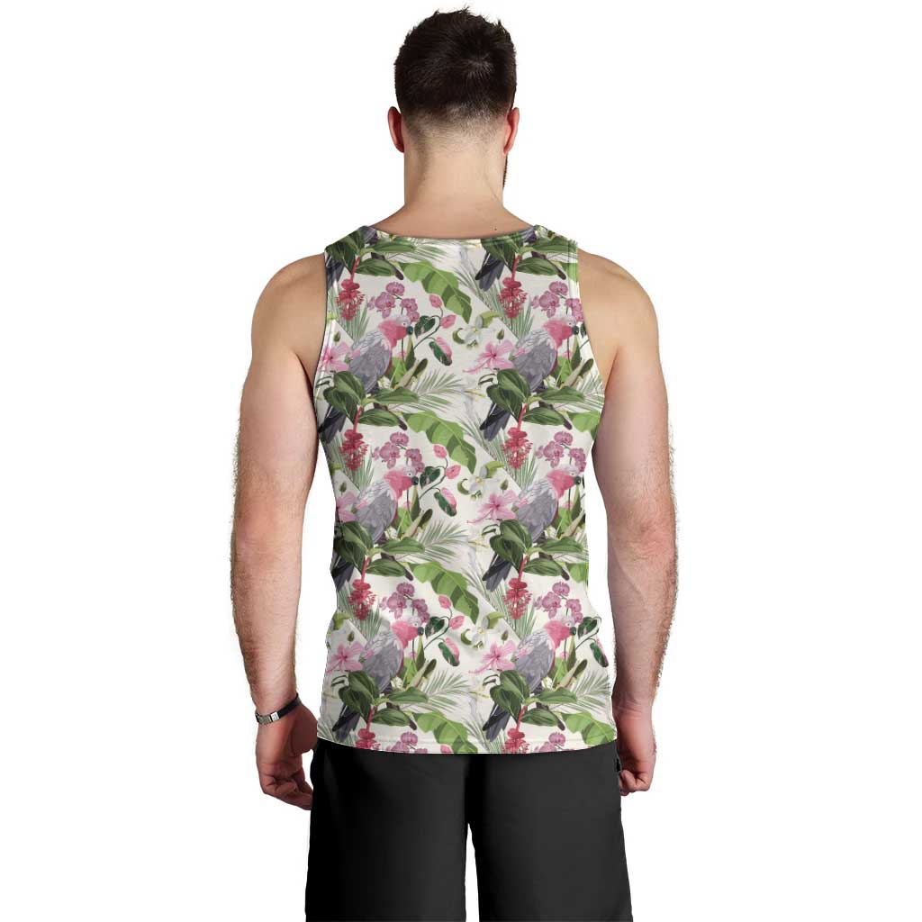 Aussie Pink Cockatoo Flowers Seamless Pattern Men Tank Top - Aussie Hoodie