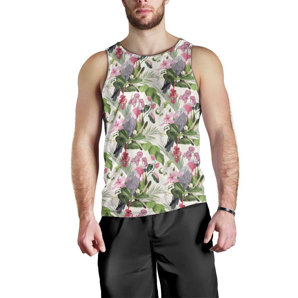 Aussie Pink Cockatoo Flowers Seamless Pattern Men Tank Top - Aussie Hoodie