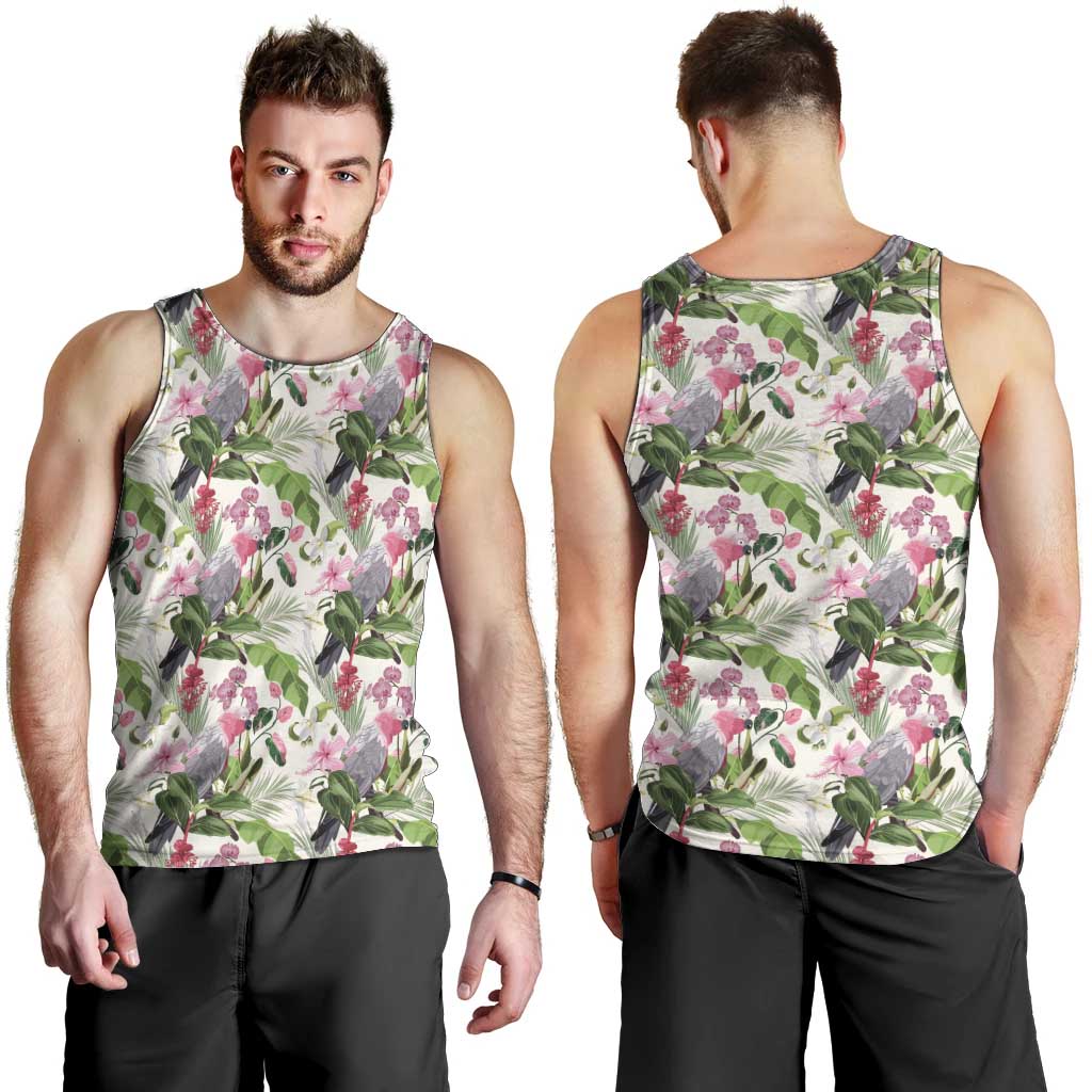 Aussie Pink Cockatoo Flowers Seamless Pattern Men Tank Top - Aussie Hoodie