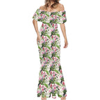 Aussie Pink Cockatoo Flowers Seamless Pattern Mermaid Dress - Aussie Hoodie