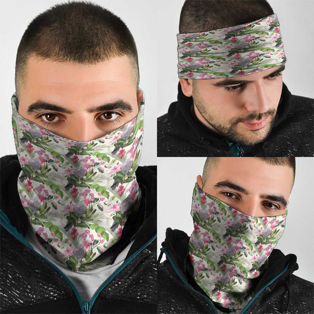 Aussie Pink Cockatoo Flowers Seamless Pattern Neck Gaiter - Aussie Hoodie