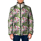 Aussie Pink Cockatoo Flowers Seamless Pattern Padded Jacket - Aussie Hoodie